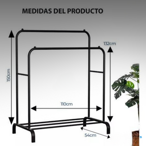 DUORACK™ – PERCHERO CLOSET DOBLE DE METAL